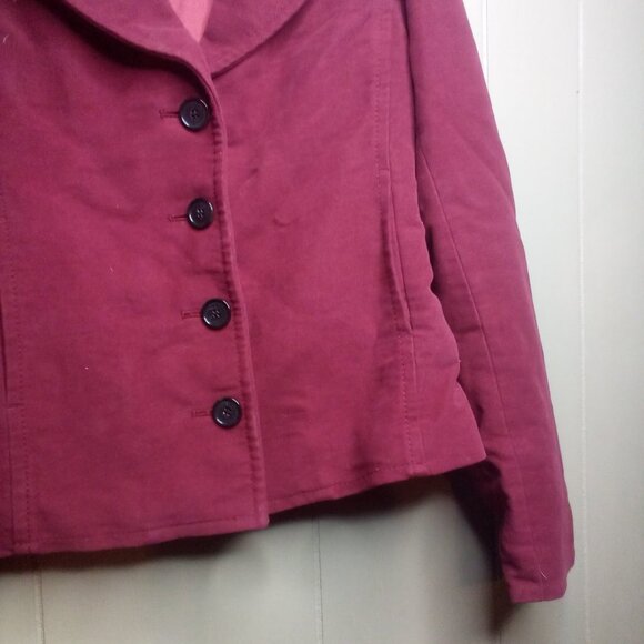 Ann Taylor Blazer Jacket 2 Long Sleeve Button Up Soft  Burgundy Pink Red - Picture 8 of 13